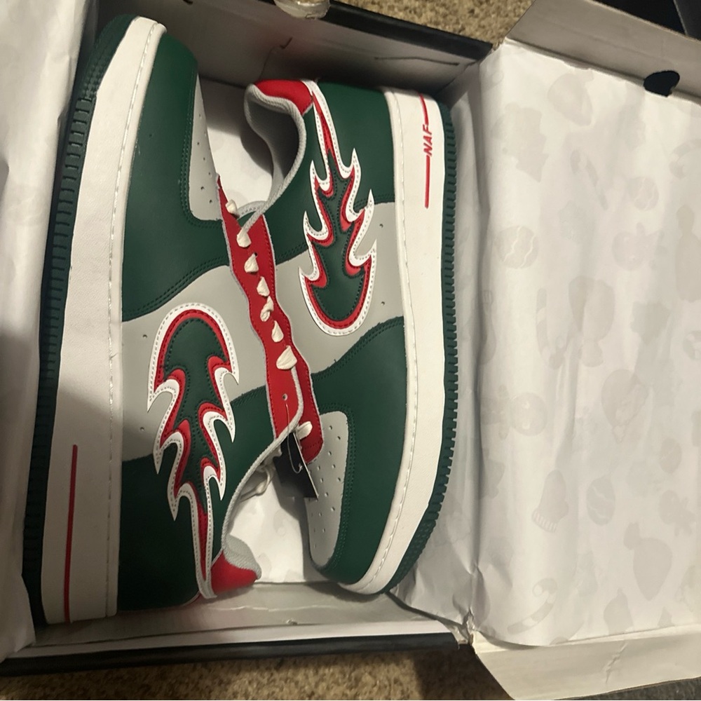 NAF NAF Gray and Green Sneakers